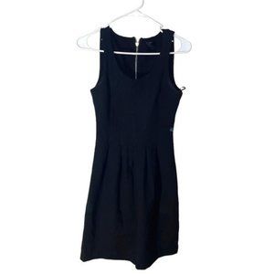 J. Crew Pleated Black Dress